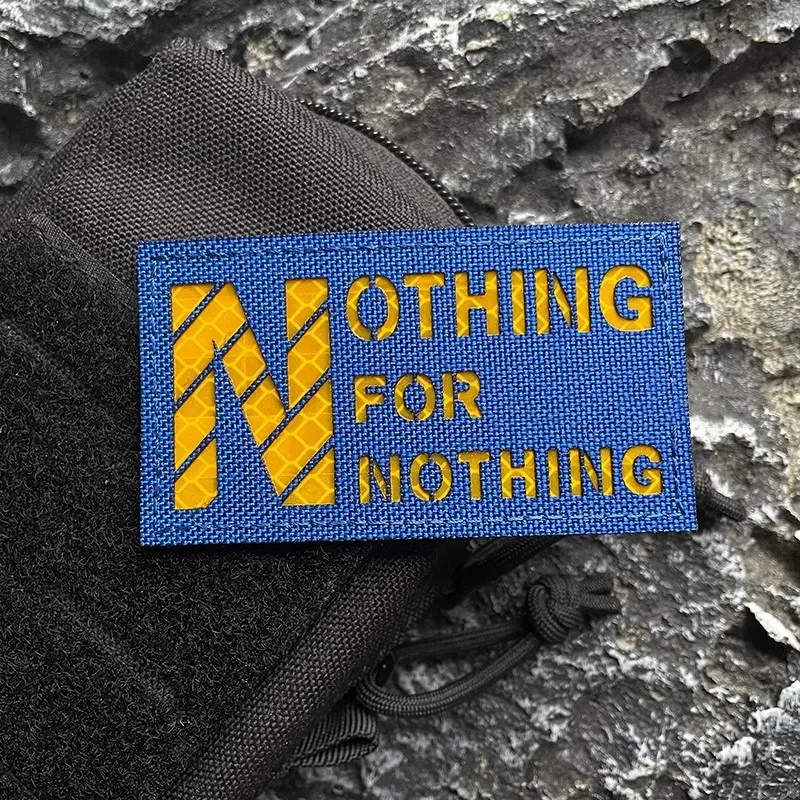 NOTHING FOR NOTHING Nylon Cutting Patch IR Reflective Outdoor Tactical Badge for Clothing Backpack Vests with Hook