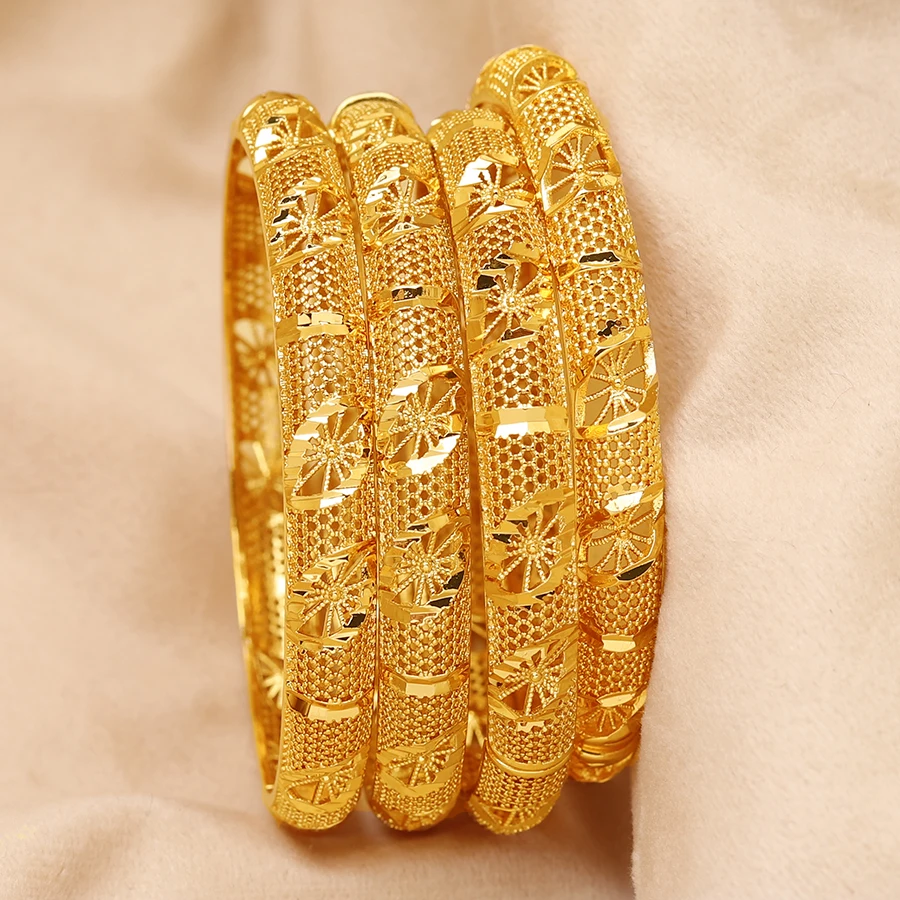 4 pieces/batch of copper openable bracelets, Middle East Dubai women\'s fashion jewelry, Ethiopian bride wedding gift