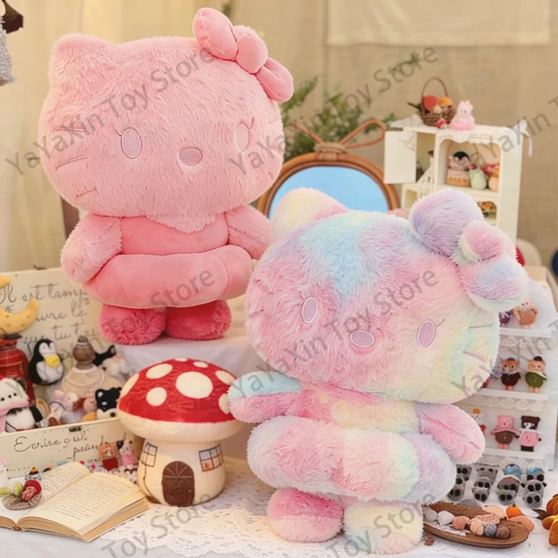 

Плюшевая кукла-подушка Sanrio Hello Kitty 60 см, черно-белая, с эффектом тай-дай, высококачественная, эстетичная, подарок на день рождения для девочек и детей