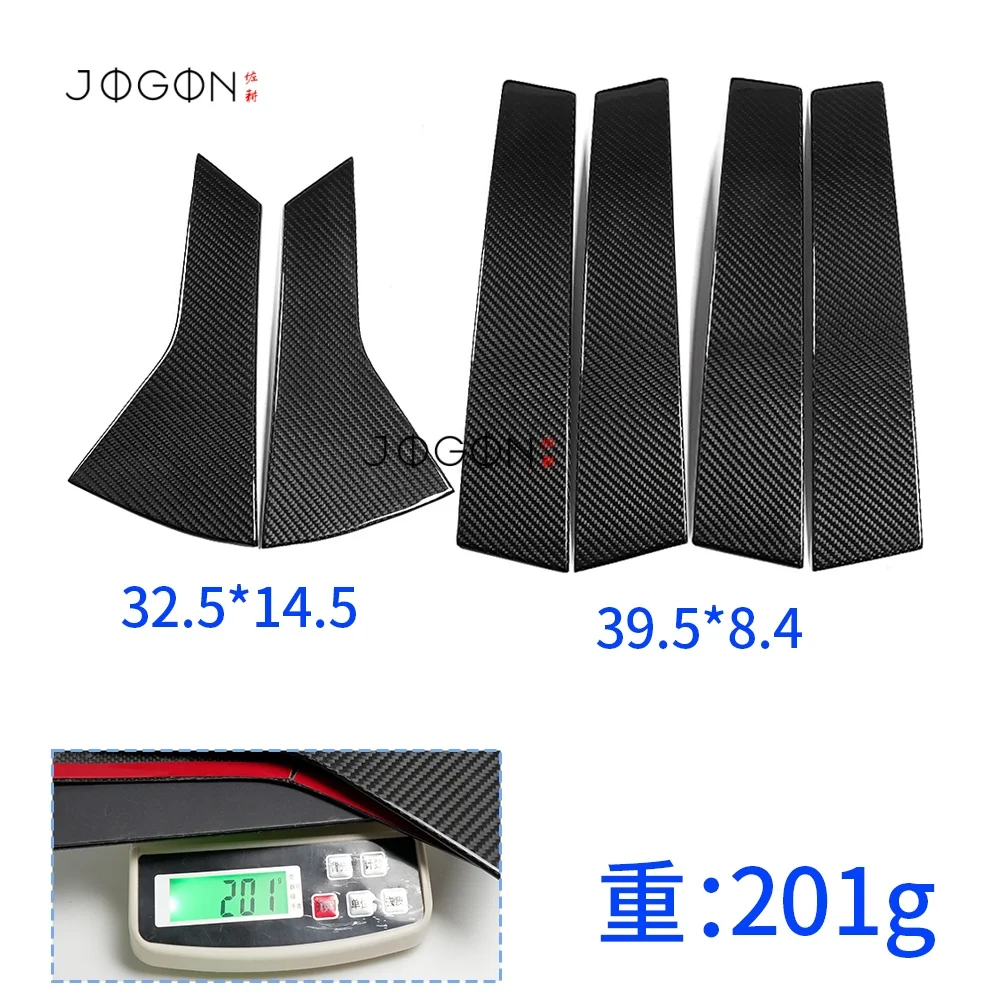 6 uds fibra de carbono Exterior ventana de coche Pilar B Panel de moldura cubierta protectora embellecedora para Acura Integra tipo S A-Spec 2023-2025