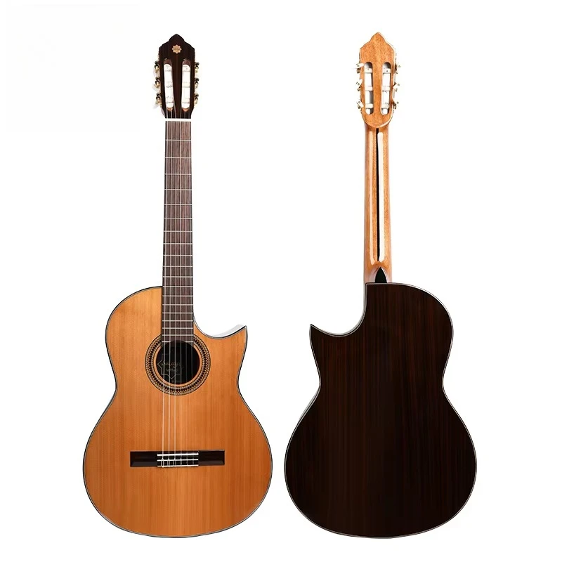 39-Inch Spanish Classical Handmade Guitar String Rosewood Fingerboard Cutaway Classical Guitar