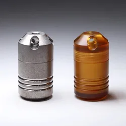 ULTEM Titanium alloy TC4 medicine PEI Capsule shaped waterproof sealed medicine can, EDC tools, toys, knife pendant