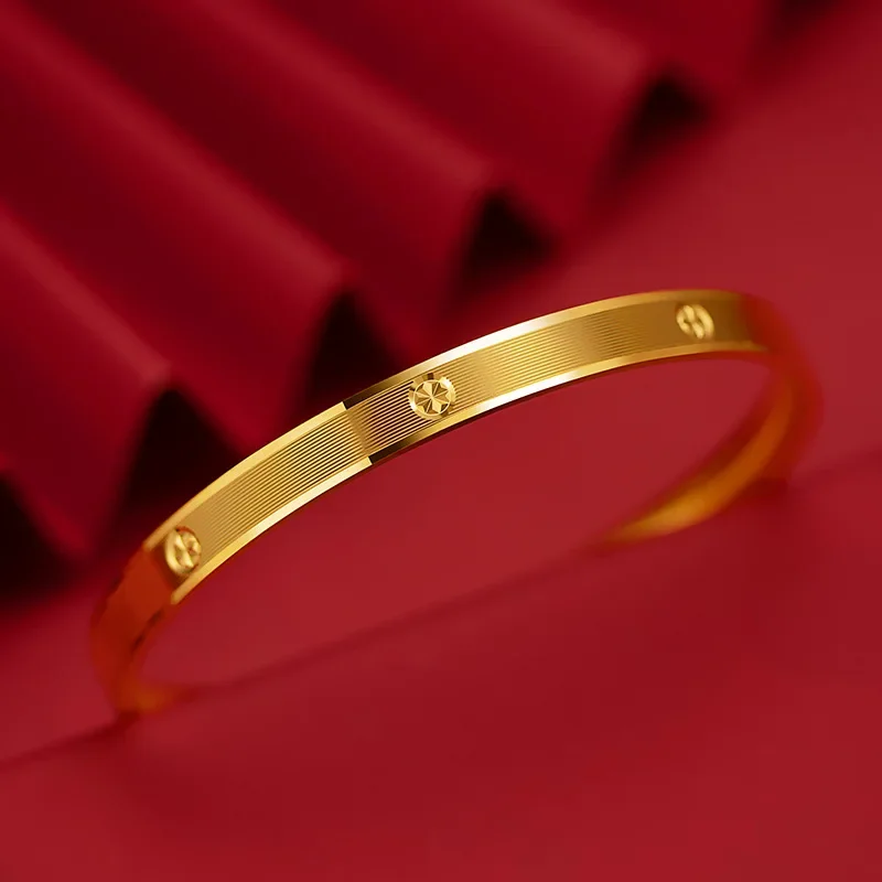 True 999 Gold Bangles Small 56-62mm Diameter Women's Boutique Wedding Fine Jewelry Party Gift