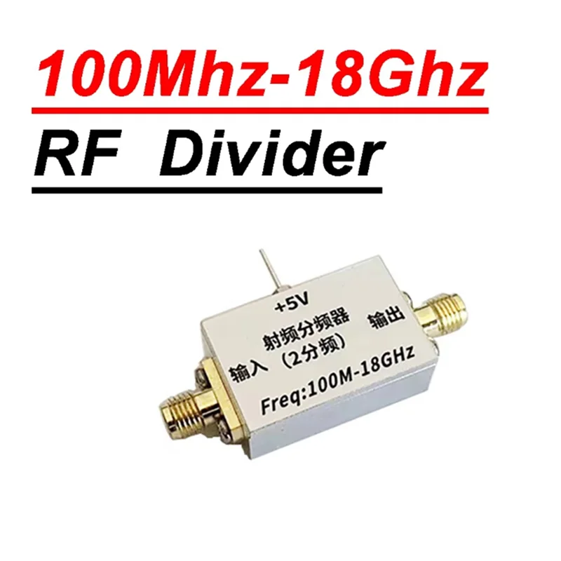 

-A01R 100Mhz-18Ghz RF Prescaler Divider High Frequency Signal To Low Conversion Radio Amplifier Pre 2 Divide