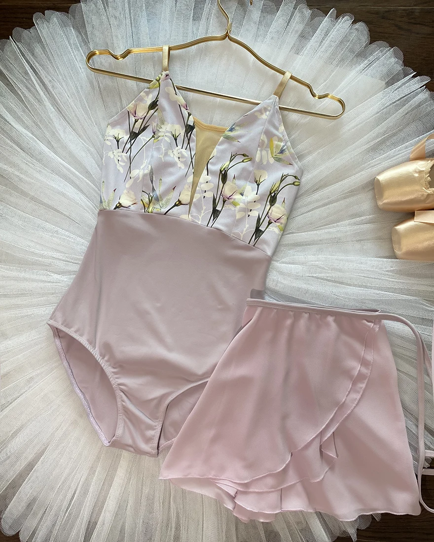 

customized women's adult ballet yoga adult dance half body gauze skirt classical ethnic dance lace up chiffon one-piece skirt