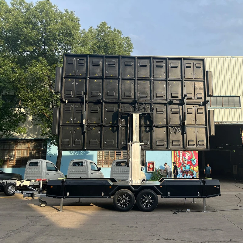 Outdoor Mobile Advertising LED Screen Trailer Vehicle Van Mounted LED Display Trailer