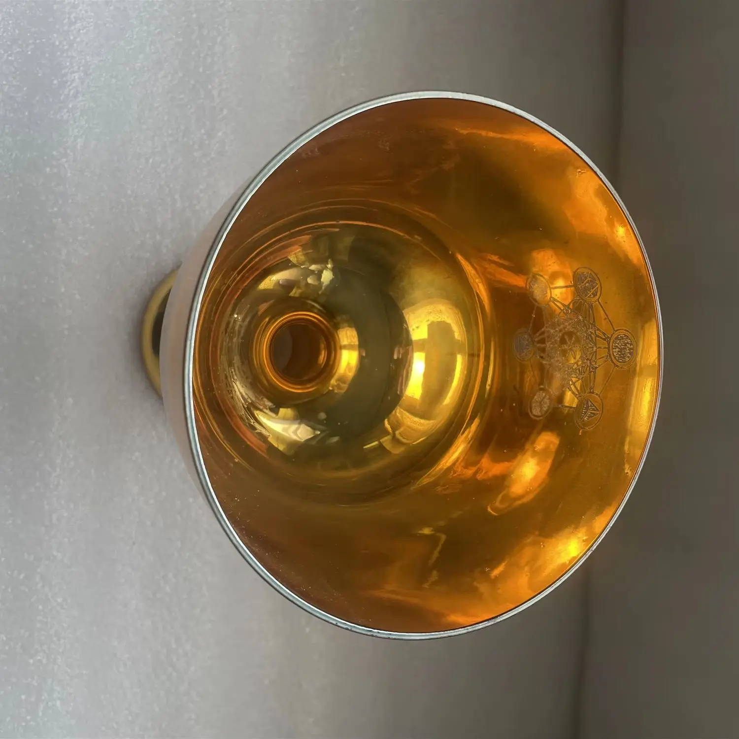 Golden Crystal singing chalice 432HZ 4th octave A note third eye chakra or A# note Pineal chakra or B note Crown chakra for Yoga