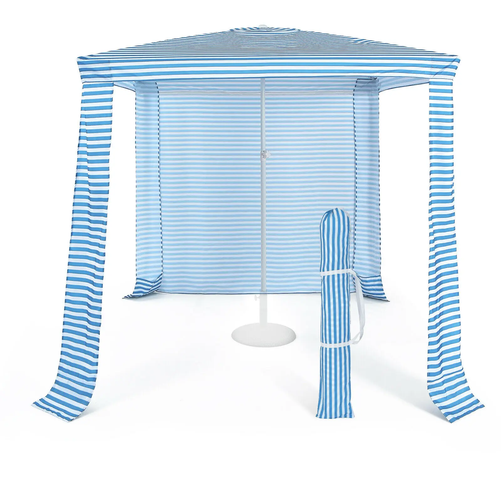 6.6' x 6.6' Foldable Beach Cabana Easy-Setup Beach Canopy W/ Carry Bag