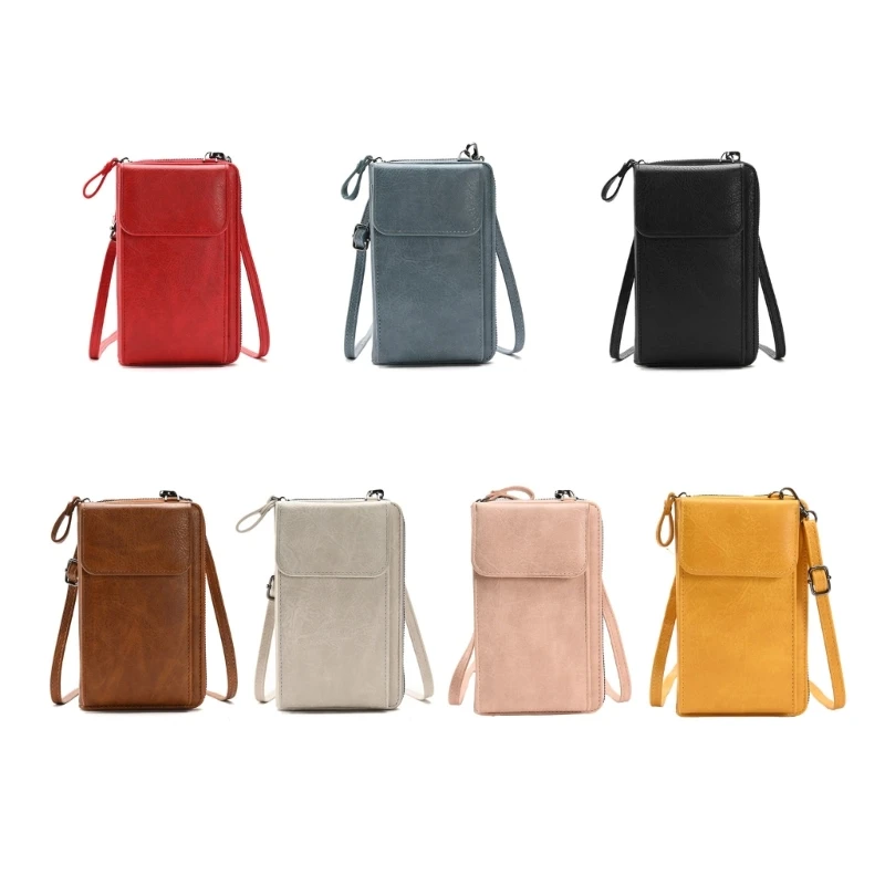 Fashion Crossbody Sling Bag for Girl Women Hasp Shoulder Bag Leather Cash Card Holder Mini Handbag Small Cellphone Bag