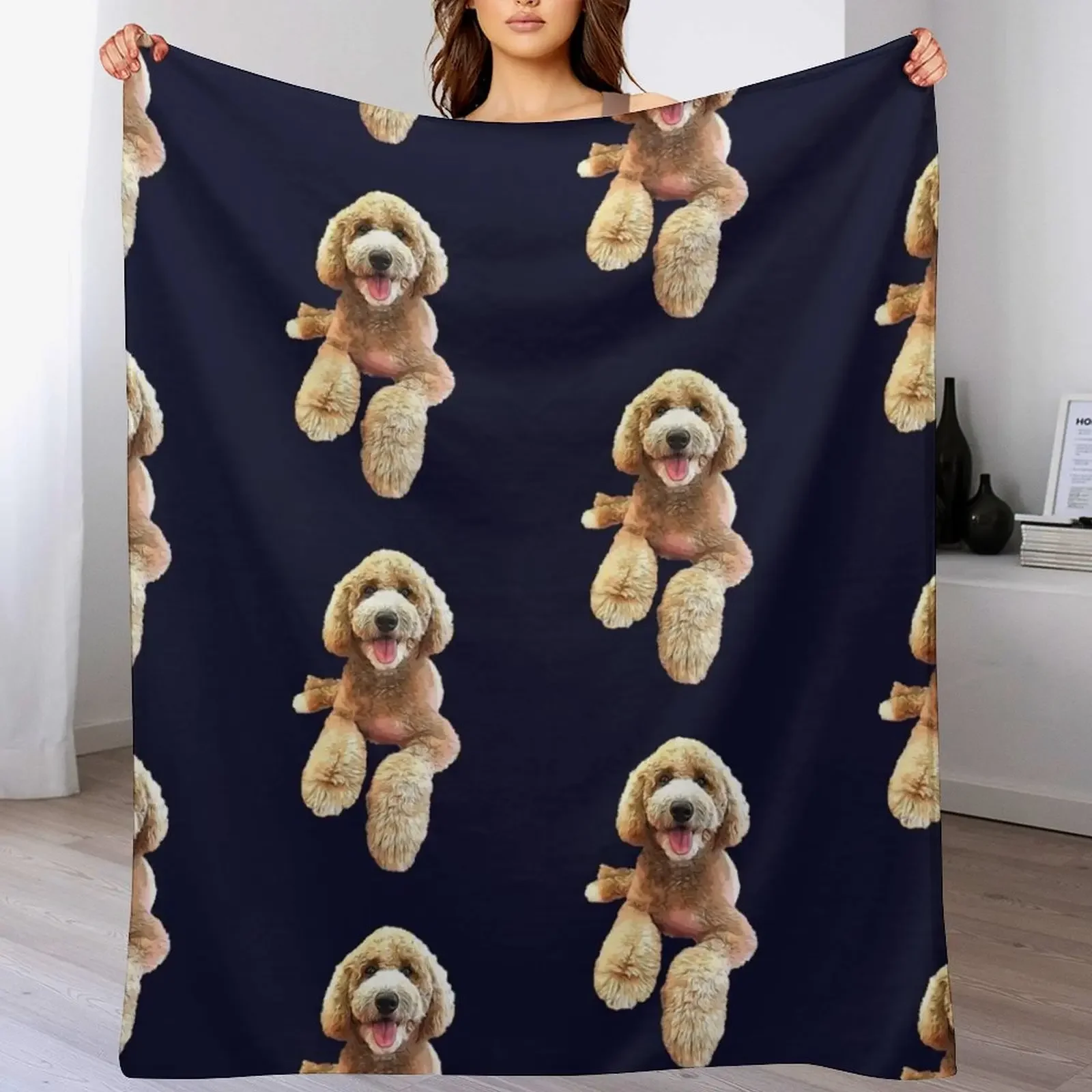 

Labradoodle Cute Cartoon Dog Throw Blanket Versatile Cozy Throw Blanket for All Occasions