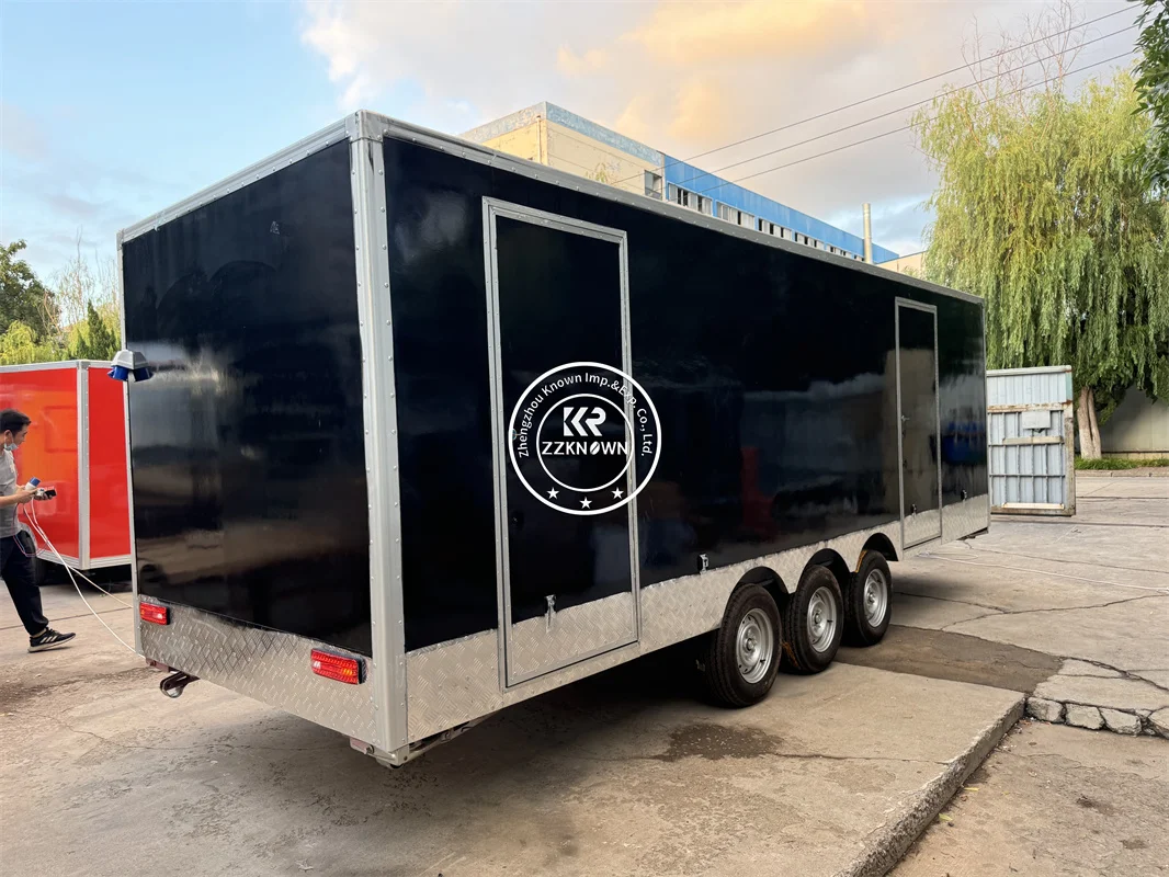 Mobile Fast Food Cart Truck Independent Compartment Concession Ice Cream Coffee Vending Trailer USA EU Hot Sale
