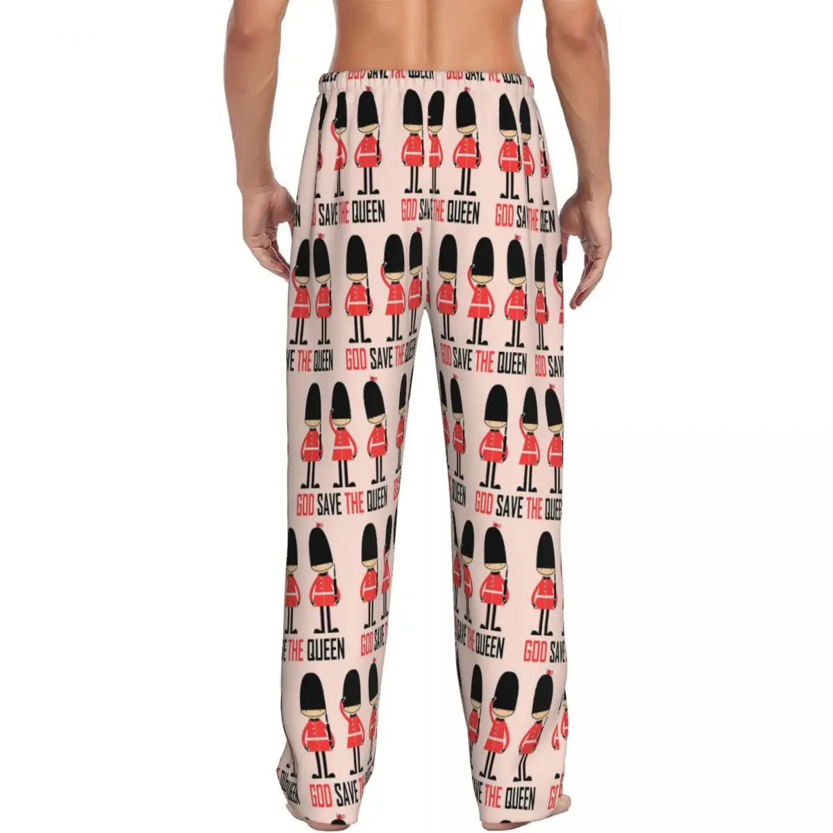 London Queen Guard United Kingdom Soldier Retro British Souvenir UK Pajama Pants Men Sleepwear Sleep Lounge Bottoms with Pockets