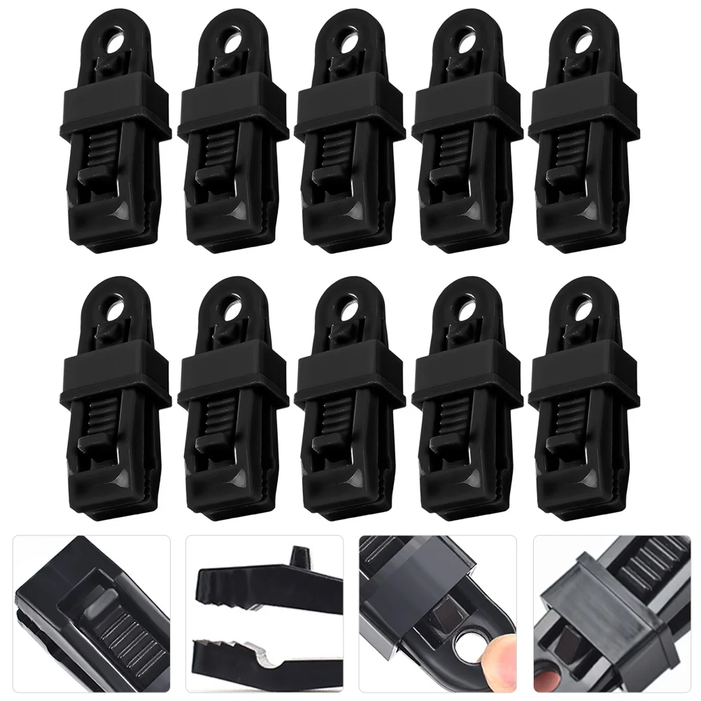 

20pcs Heavy Duty Tent Clips Durable Tarp Fixator Tools Adjustable Clamps Camping Canopy Awning Tarpaulin Windproof Buckles For