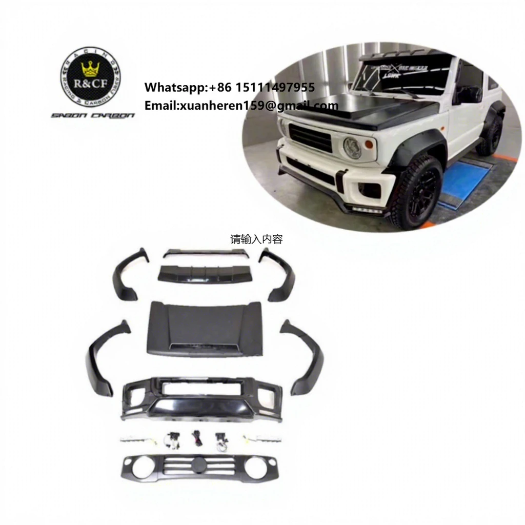 Carbon Fiber Wide Body Kit for SUZUKI JIMNY JB64 JB74 FRP Front Bumper Complete Bodykit LB Style