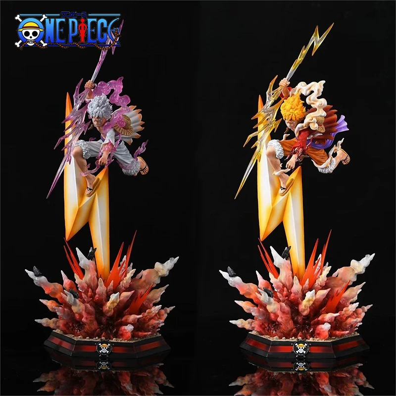 

50cm One Piece Anime Figure Gear 5 Luffy Sun God Nika Figure Gk Statue Collection Model Ornament Toys Children's Gifts