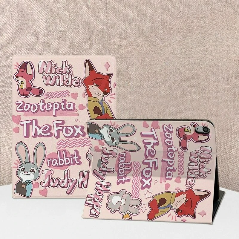 

Anime Zootopia Judy Nick Tablet Case - Book Style Protective Cover All-Inclusive Kawaii Birthday Gift Cute Niche