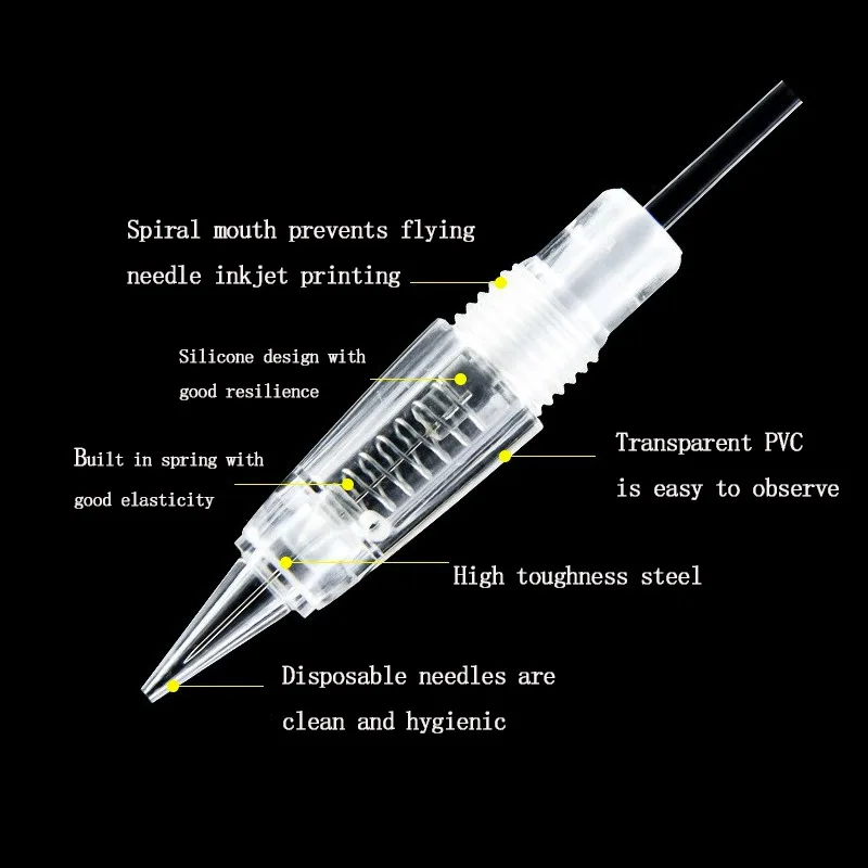 10pcs Tattoo Needles for Eyebrow, Lip & Eyeliner Disposable Tattoo Cartridge Needles for Flawless PMU Results