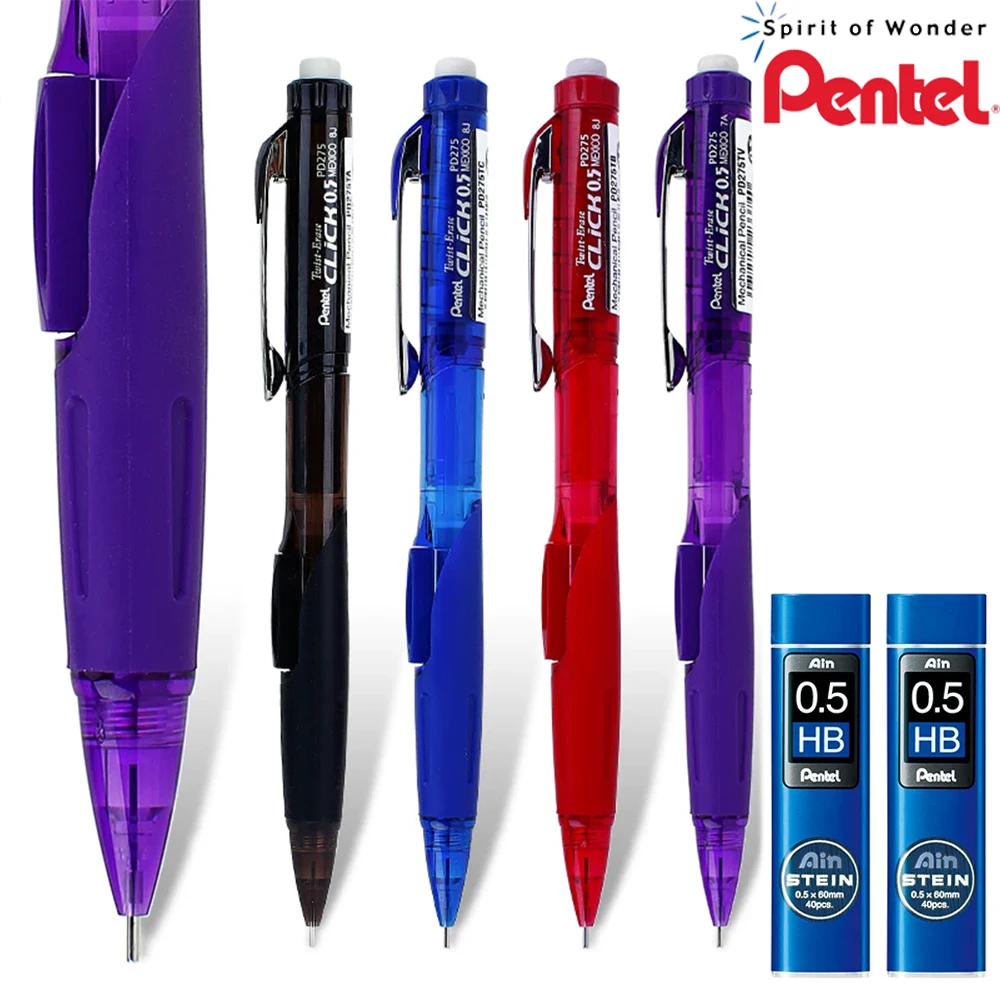 Japan Pentel Mechanical Pencil Set PD275 Side Pressing Out Lead Writing Is Not Easy To Break The Core Cute School Supplies Stationery