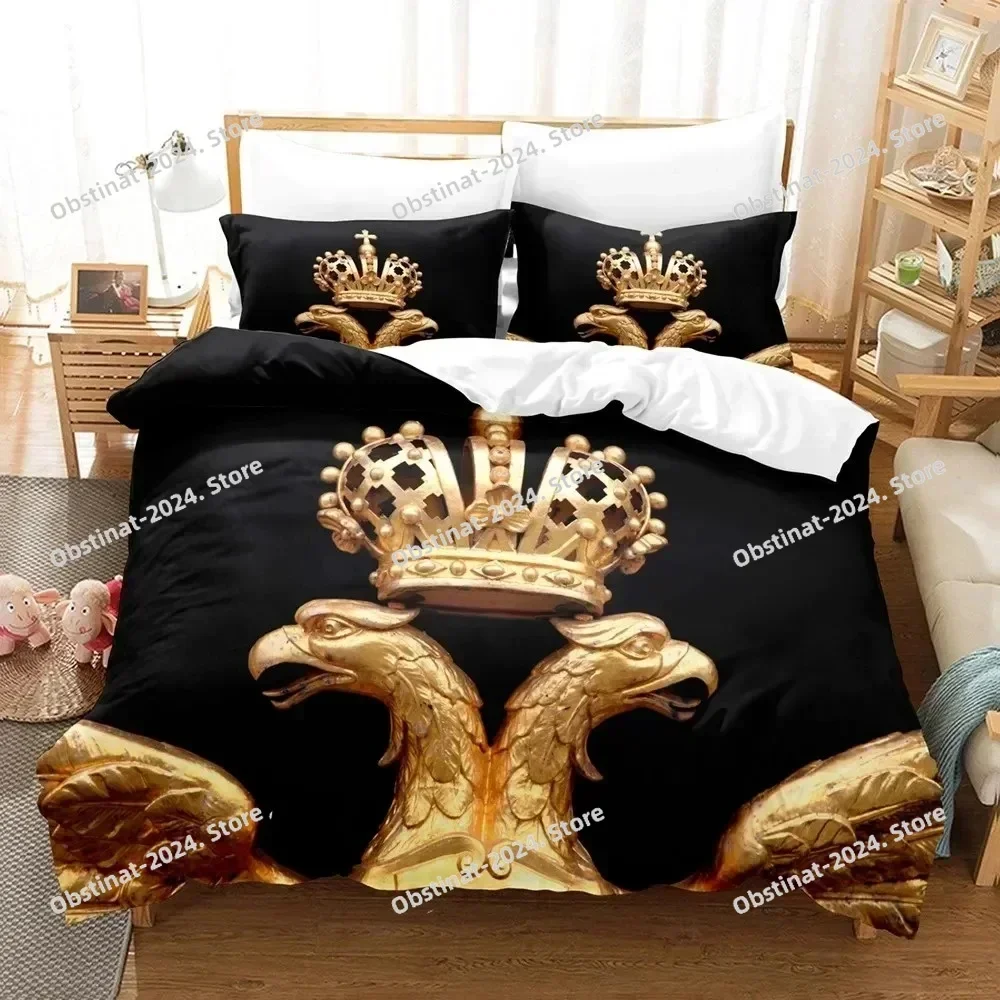 3D Russian Flag State Insignia Bedding Set Printed single Comforter Quilt Duvet Cover Pillow Case 3 Pieces Sets Kids Adult Size