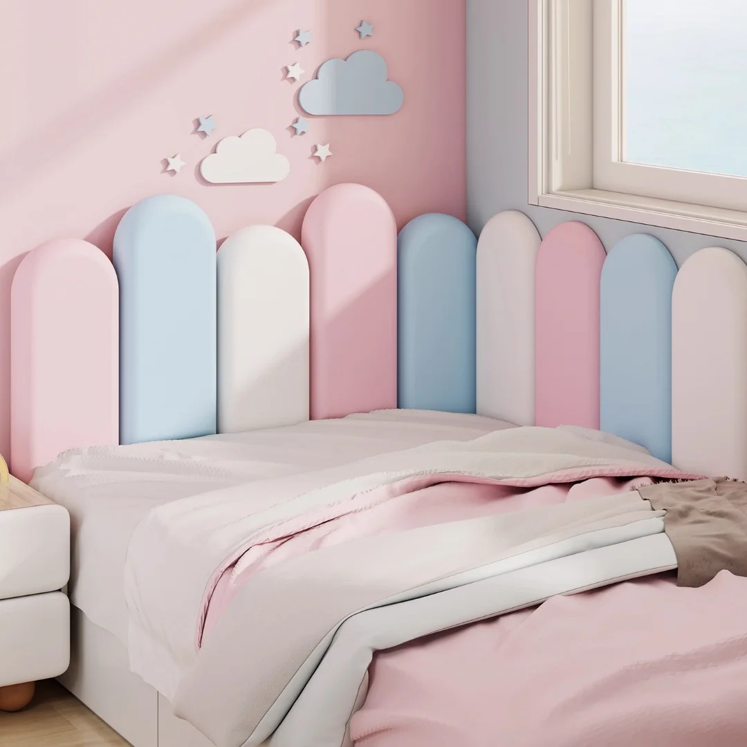 Cabeceros De cama De 7,87 pulgadas x 15,75 pulgadas, paneles De pared De madera anticolisión, pegatinas para cabecera De cama, Tete De Lit, 1 ud.