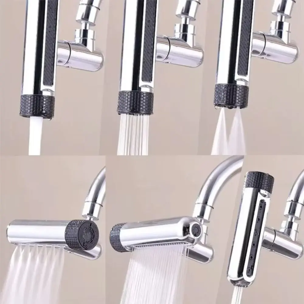 

6 Modes Kitchen Splash Proof Faucet 360° Rotating Stainless Steel Water Tap Extender Water Saving Replaceable