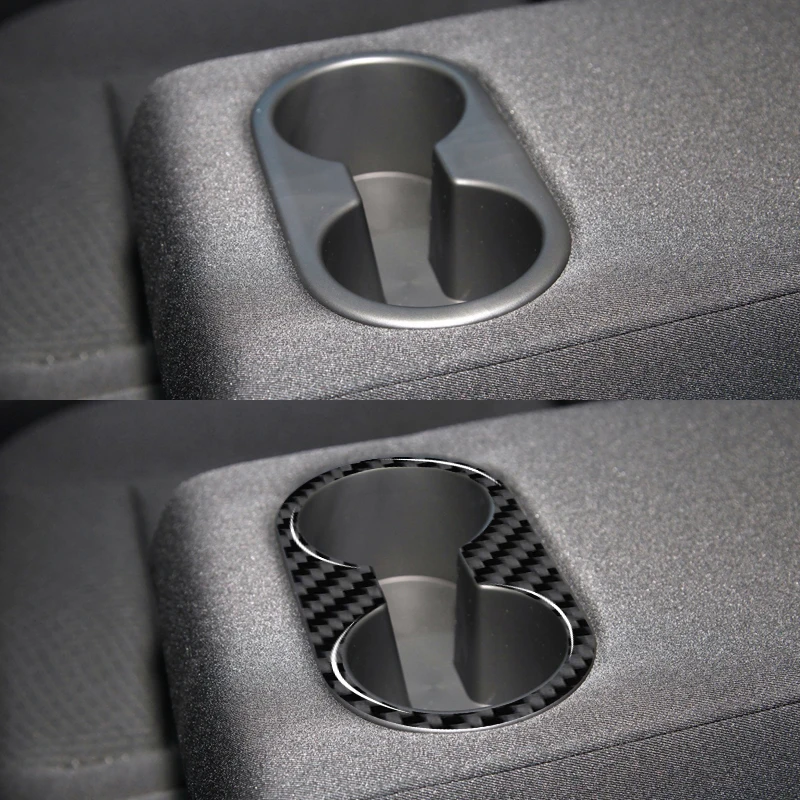 لمازدا CX-5 2013 2014 2015 اكسسوارات ألياف الكربون نمط الداخلية الخلفية استنزاف حامل الكأس غطاء الكسوة ملصق الكسوة الديكور