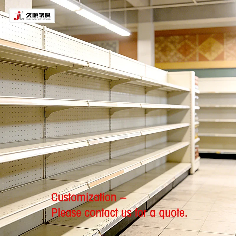 custom.JIUSHUN Steel Adjustable Supermarket Shelving Racks Grocery Display Gondola Shelving Market