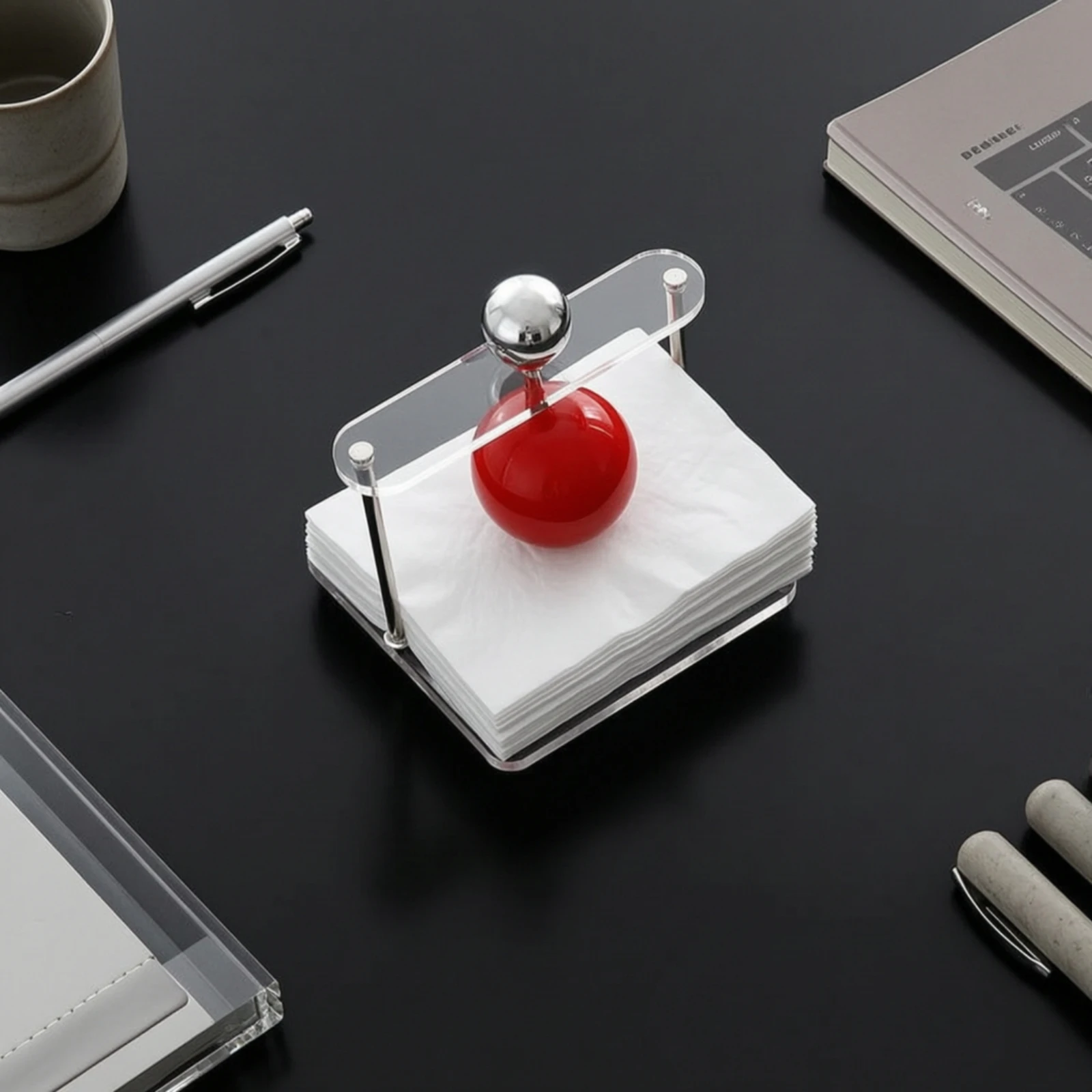 Napkin Holder with Acrylic Base Transparent Desktop Tissue Holder Acrylic Tissue Box Cover Modern Decorative for Dining Table