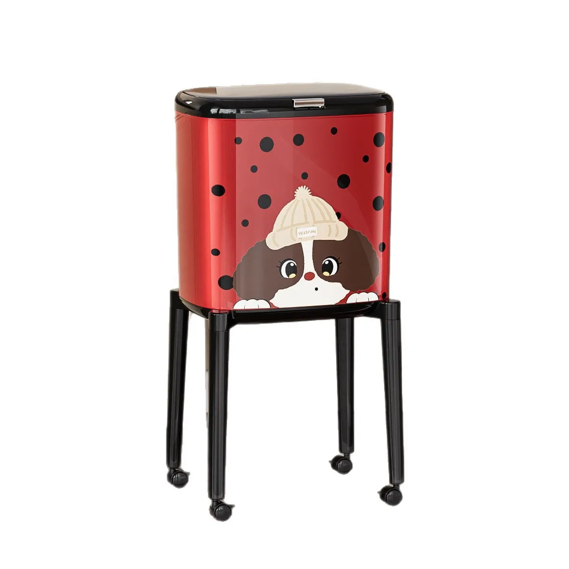 Kitchen Trash Can Large Capacity Wheel-equipped Mobile High-leg Design No Bending over Household Garbage Rectangular Shape