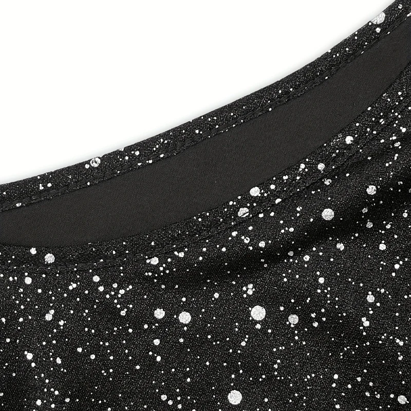 المرأة ناشفيل شبكة شير سباركلي توب بريق ستار مطرزة مثير انظر من خلال بلايز تي شيرت كم طويل الحفل الهذيان وتتسابق