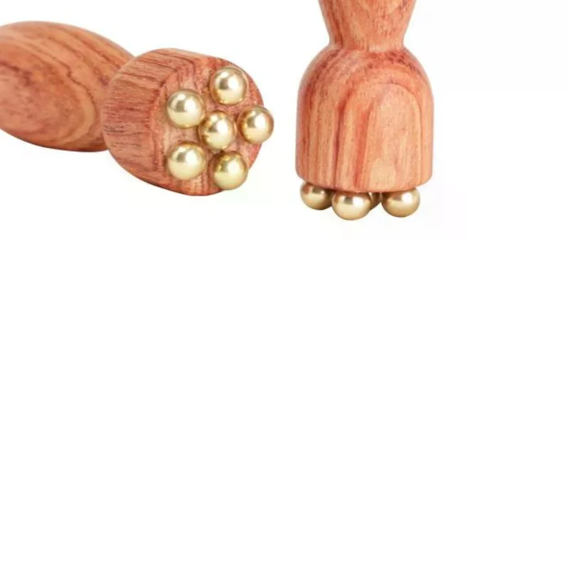 Lotus Seedpod Beauty Professional Brass & Rosewood Facial Gua Sha Tool Eye Relaxation Spot Meridians Acupoint Massage Handheld