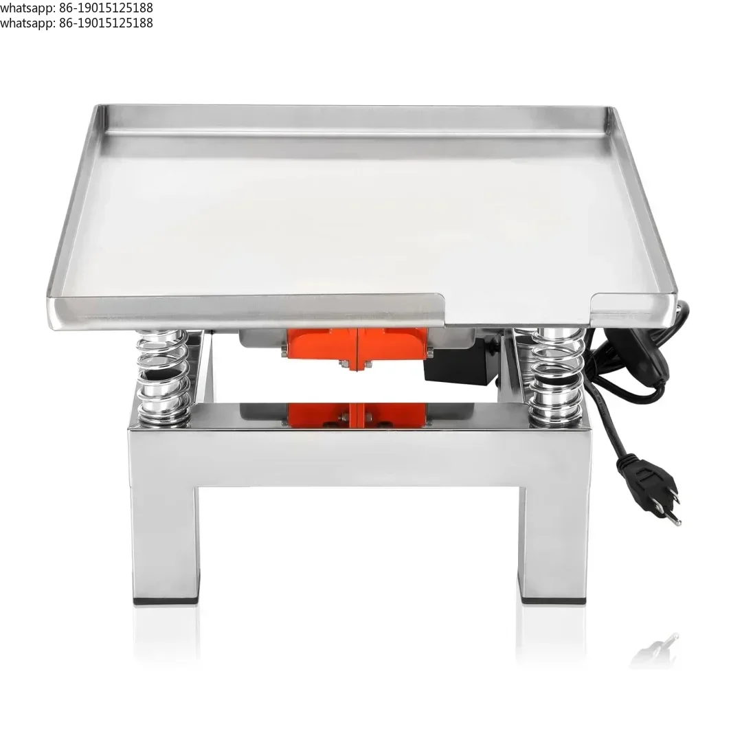 13.8x13.8 Inch Stainless Steel Vibrating Table, Concrete & Plaster Shaker Bench with Cloth Mat, 110V