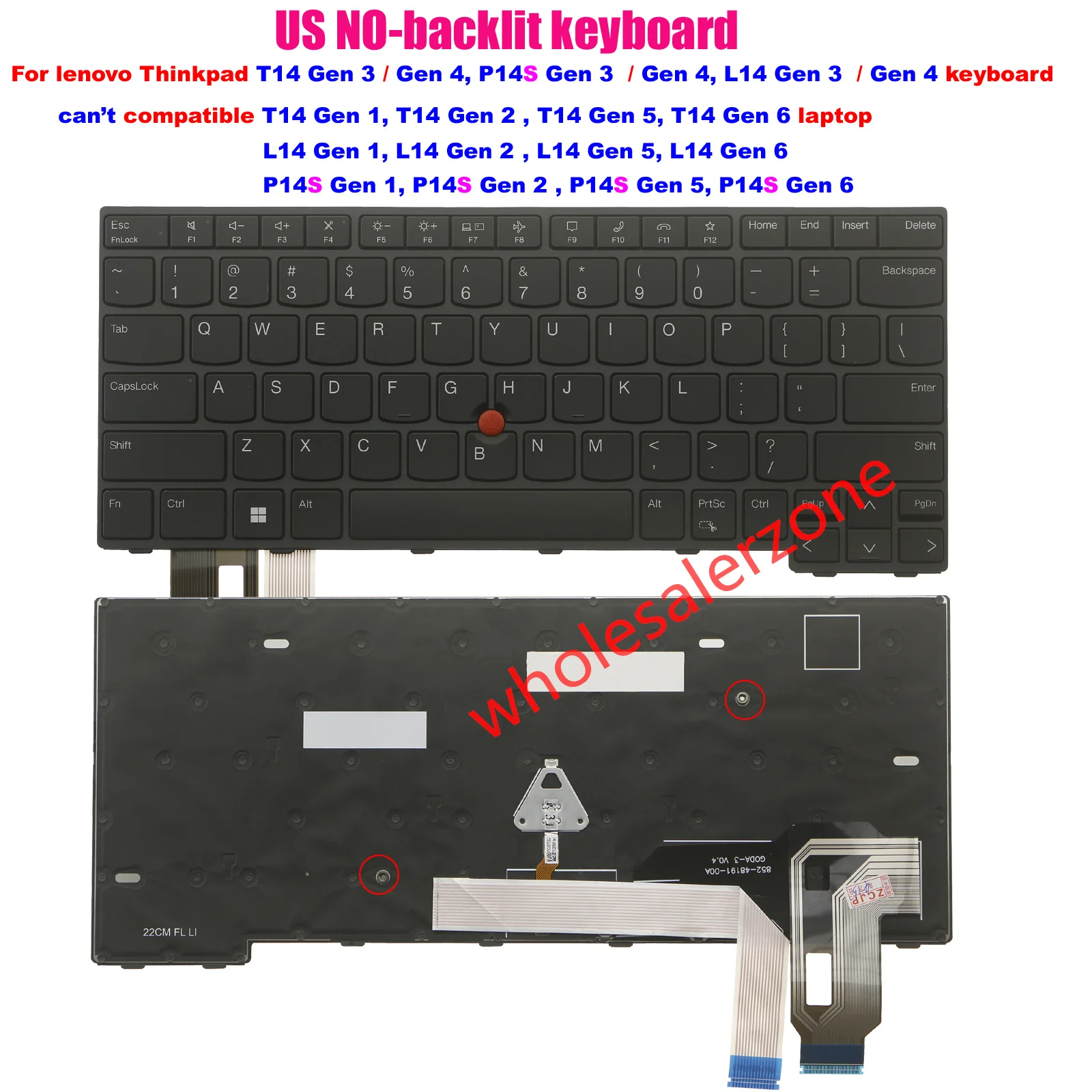 

New US Backlit /no-backlit Keyboard For IBM Lenovo Thinkpad L14 Gen 3 Gen4,T14 Gen3 Gen 4,P14s Gen3 Gen4 laptop