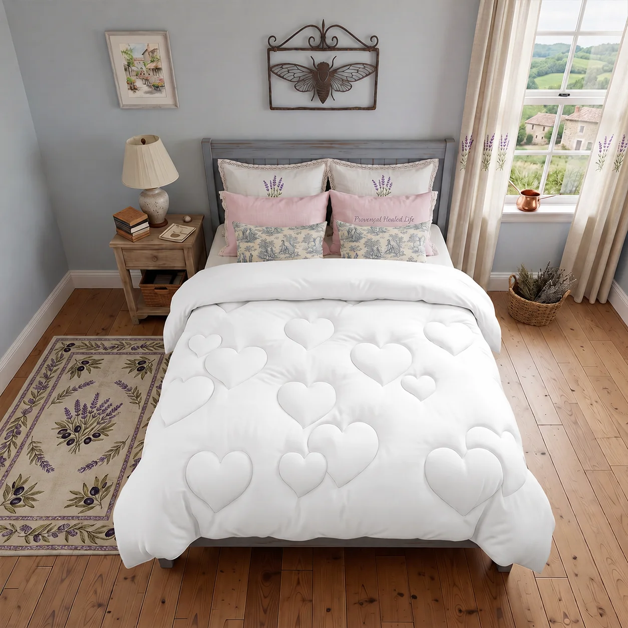 Comforter Duvet Insert Quilted All-Season Twin/Full/Queen/King Down Alternative 8 Tabs、Soft Cozy Warm、Machine Washable Christmas & Halloween Decor Bedroom Guest Room Gift for Women & Men