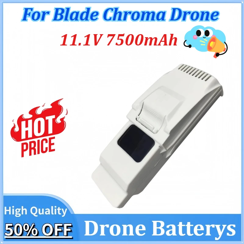 

Newly upgraded 3S 11.1V 7500mAh LiPo Drone Battery for Blade Chroma Drone RC FPV Quadcopter Lipolymer Rechargeable Battery