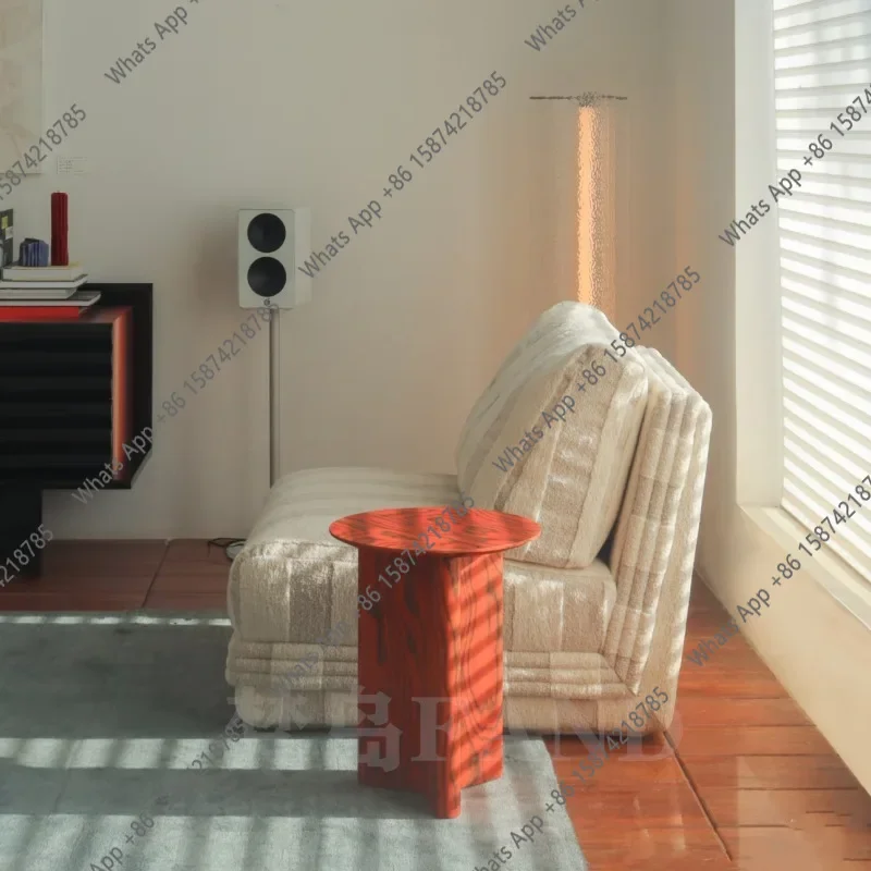 Nordic Light Französischer Creme-Stil Design Gestreiftes Stoffsofa Wabi-Sabi Wind Kleine Wohnung Kombinationsmodul Happy Sofa X