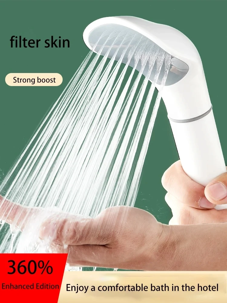 New Pressurized Shower Head Filter Beauty Skin Purification Flower Drying Head Household Water Heater Bath Bathroom Hose Package