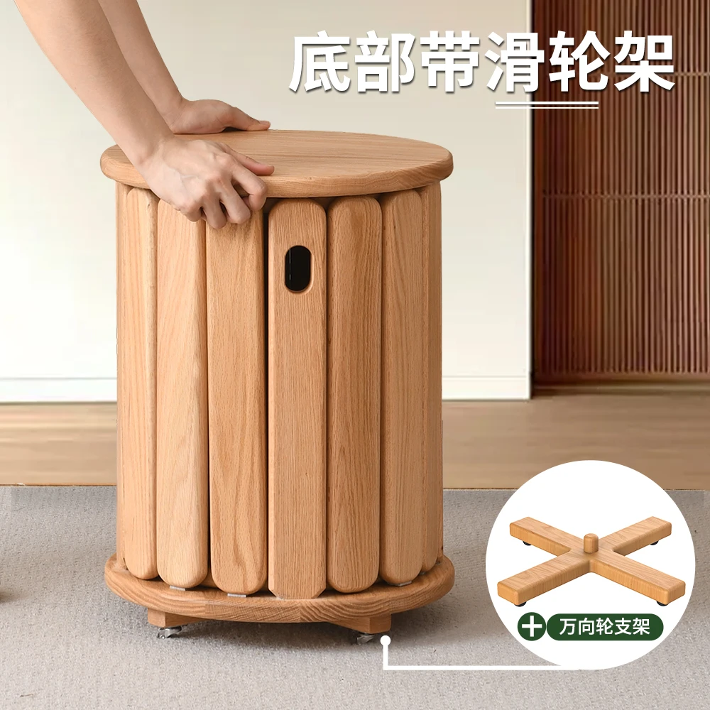 Solid wood stool stackable stacking stool guest restaurant home oak stacking music round stool combination