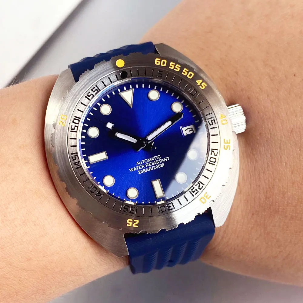 Tandorio 42mm Automatic Watch for Men Sapphire Crystal Miyota8215 Asia2824 200m Waterproof 120 Clicks Rotating Bezel 20ATM
