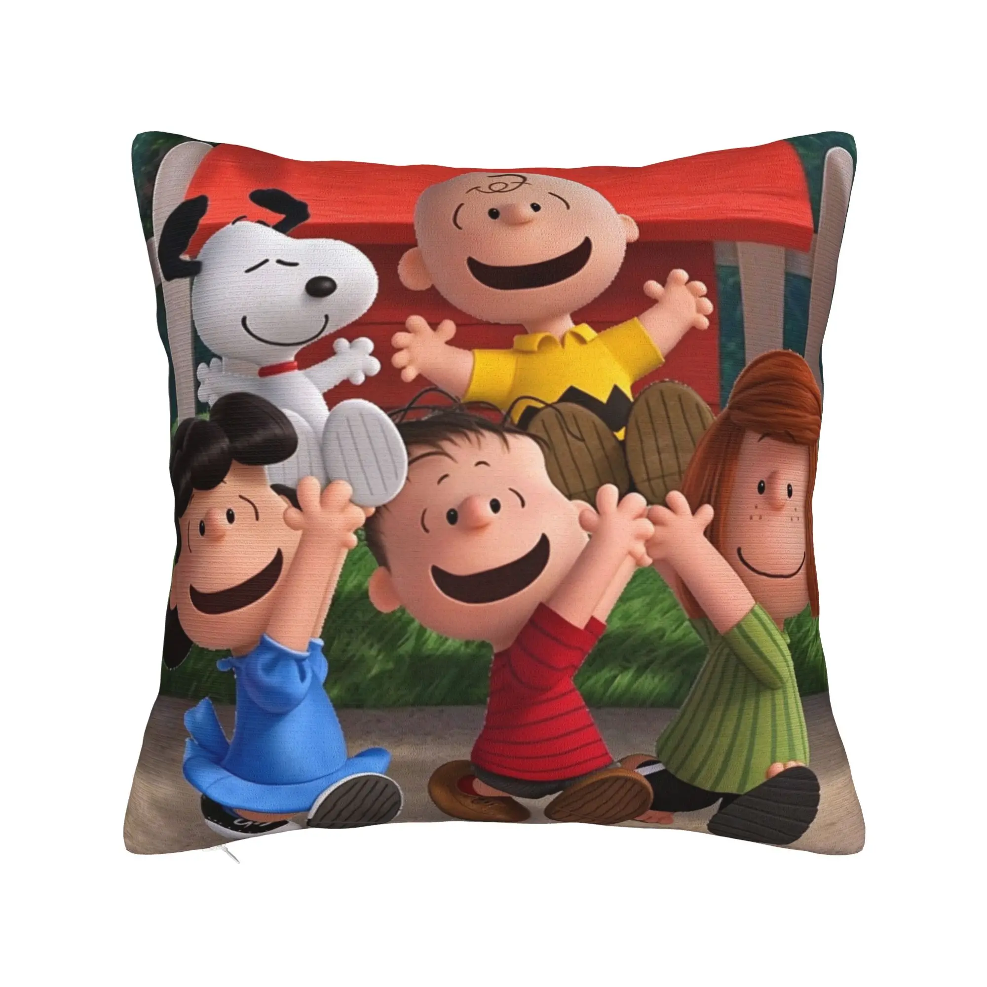 S-Snoopys Movie Pillowcase Polyester Cushion Cover Decor Friends Cartoon Pillow Case Cover Home Zipper 40*40cm