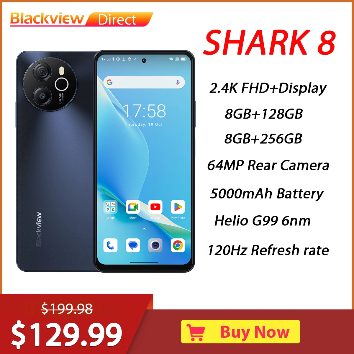 Blackview SHARK 8 Smartphone,6.78