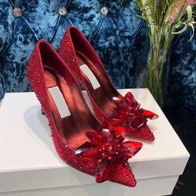 

Women's Shoes Designer High Heel Sandals Luxury French Wedding Shoes for Women Fashion Rhinestone High Heels Sandalias De Mujer