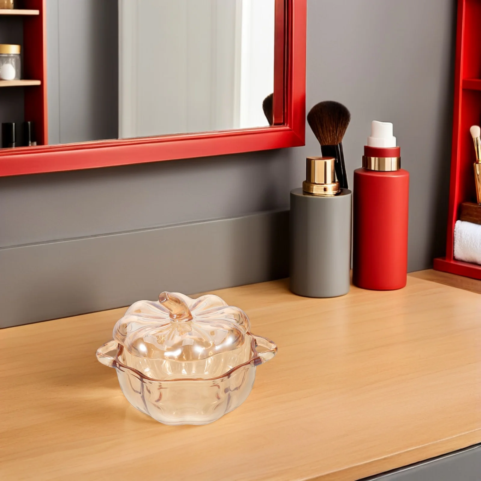 

Clear Crystal Candy Jar 12.5cm Elegant European Style Pumpkin Shape Ideal for Cookies Snacks Jewelry Home Decoration