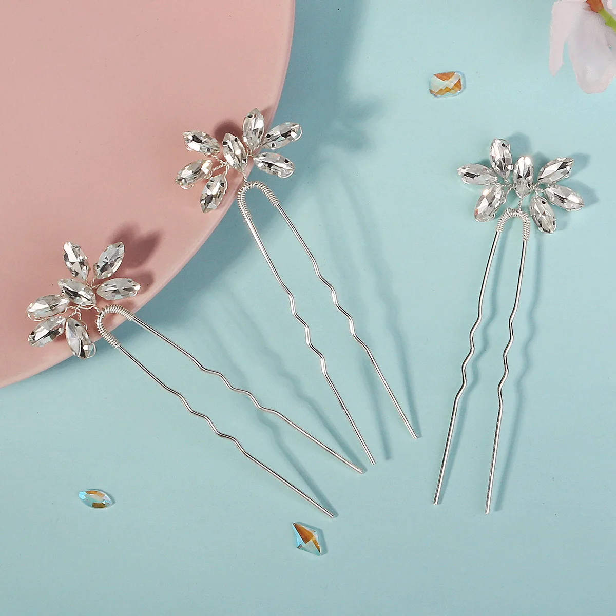 3 teile/satz Kristall perle Haarnadeln für Frauen Hochzeit Party Tasche Hut Zubehör Haar klebt Mädchen Urlaub Geschenke Schmuck Kopf bedeckungen – Detail 5
