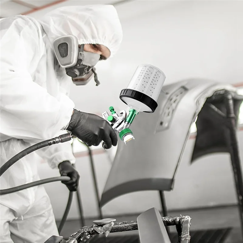 

A52I-Paint Sprayer With Paint Mixing Cup, Paint-Gun Kit Contain 1.4 1.7 2.0 Mm Nozzles 10 Disposable 600ML Cups