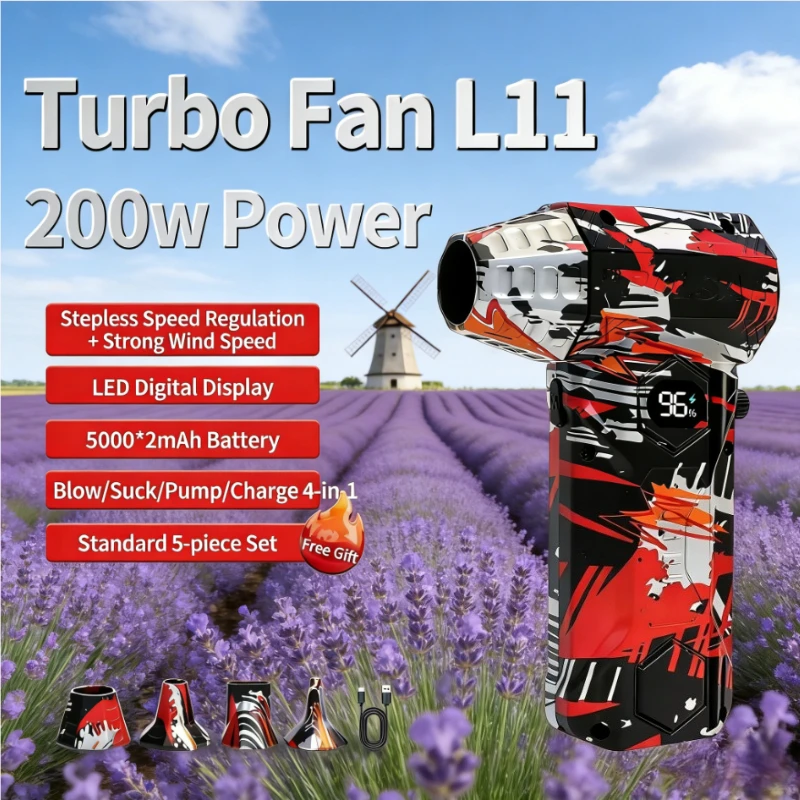 

Высокоскоростной вентилятор L11, 53 м/с: пылесос с бесщеточным двигателем, 450000 об/мин, тип C