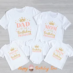 Baby Kids Girl Birthday Party Family Costume Father Mother Kids Tshirt Family Matching Outfits