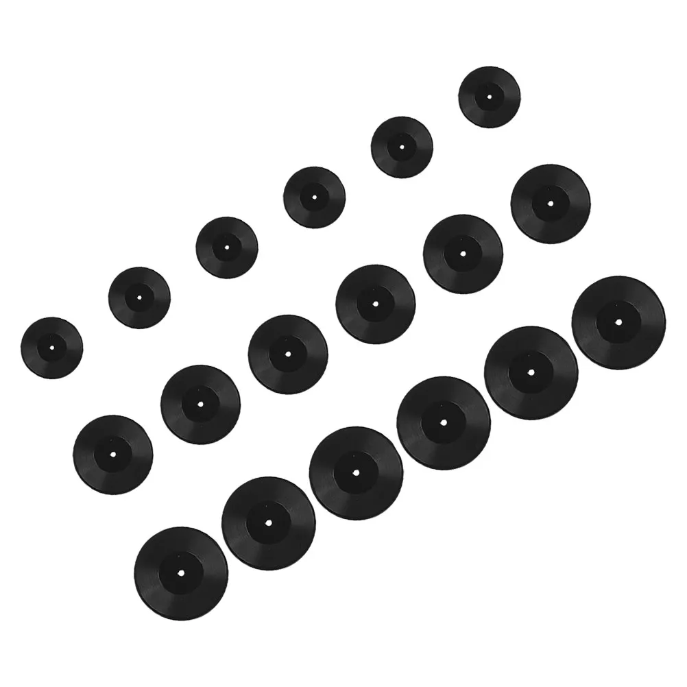 

18Pcs Vintage Mini Vinyl Records Decor Realistic Miniature Record Dollhouse Props Display Black Vinyl