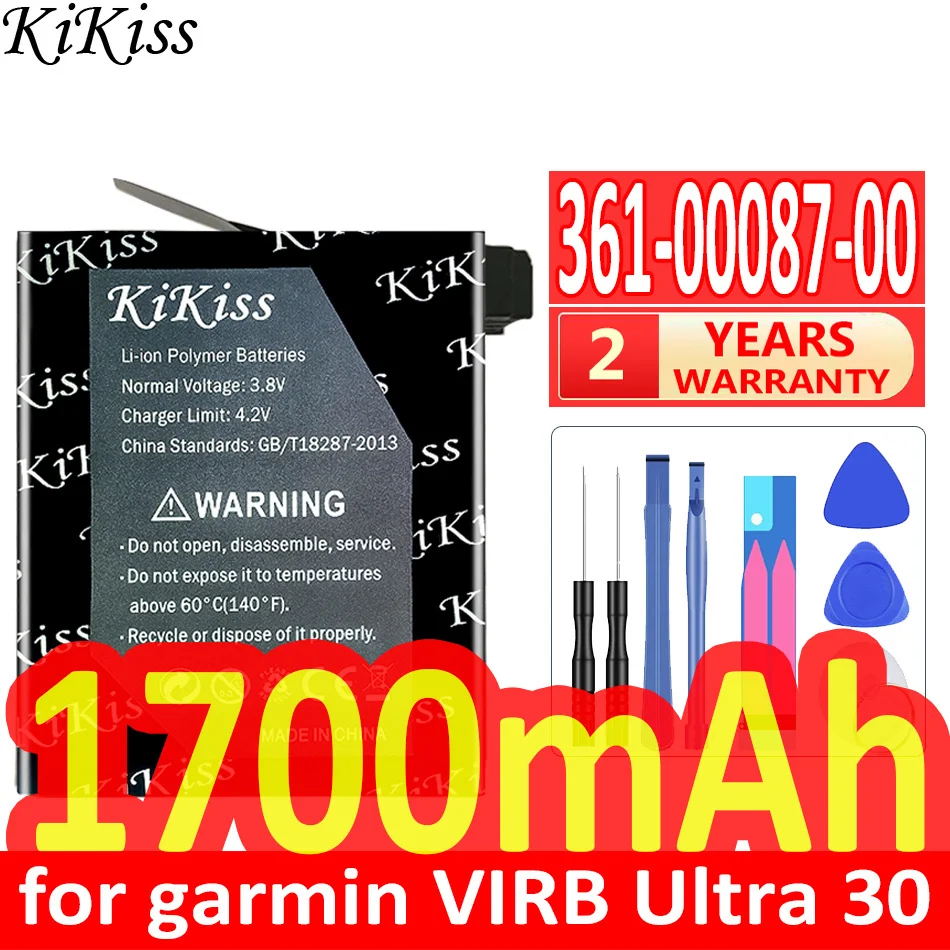 

1700mAh KiKiss Powerful Battery 361-00087-00 for garmin VIRB Ultra 30 ultra30