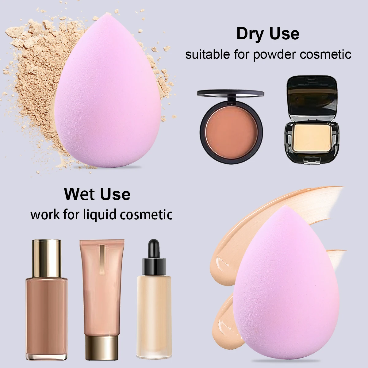 12 peças de ovos de esponja de maquiagem macia gigante expandem quando expostos a água e não colam no pó. Uma ferramenta de maquiagem especial para o rosto